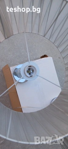 Нощна лампа Relaxdays абажур от воалирана тъкан и кристални стъклени топки, снимка 9 - Настолни лампи - 53715958