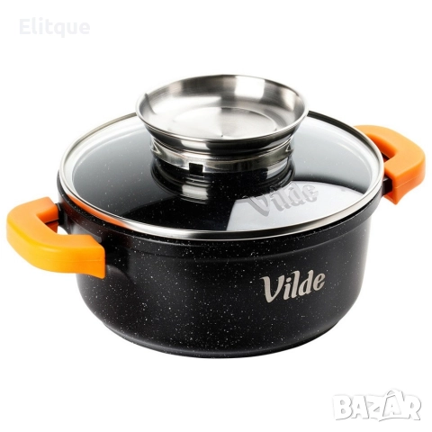 Универсална гранитна касерола с незалепващо, със стъклен капак и дозатор за течности, снимка 7 - Други - 52708769