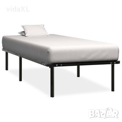 vidaXL Рамка за легло, черна, метал, 90x200 см(SKU:324967, снимка 1 - Спални и легла - 45811134