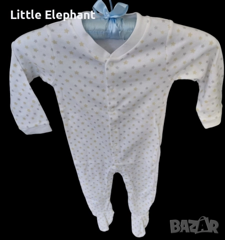 Цяла пижамка ромпър за 12-18 месеца,пълни звезди,кафяво и сиво,колекция"Stars",Англия/нова