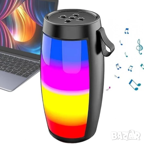 Преносима LED тонколона ZQS1202, Bluetooth, Micro SD, USB, FM радио, LED светлина, снимка 4 - Тонколони - 50803593