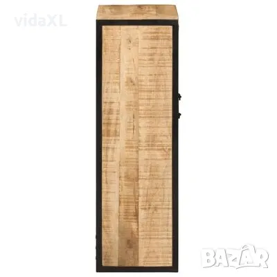 vidaXL Шкаф за баня 40x27x90 см мангово дърво масив и желязо(SKU:358570), снимка 3 - Шкафове - 49419621