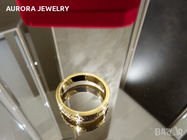 CARTIER Love Band Gold Paved Diamonds Пръстен, снимка 5 - Пръстени - 53054233