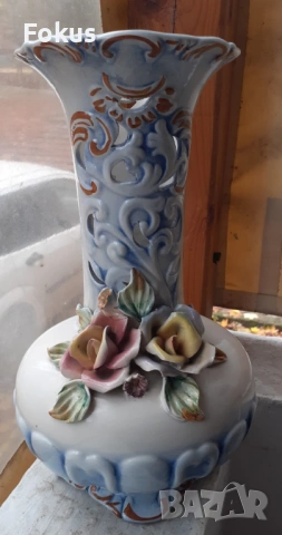 Страхотна голяма порцеланова ваза Capodimonte порцелан