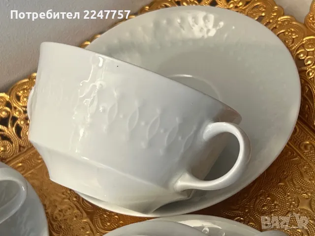 4 купички с 4 подложни порцелан Mitterteich, снимка 2 - Антикварни и старинни предмети - 50097391