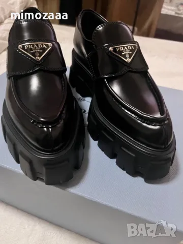 Prada Women Monolith Pointy Brushed Leather Loafer, снимка 2 - Дамски ежедневни обувки - 47804936