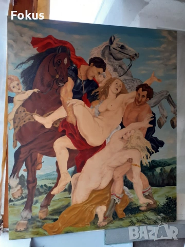 Огромна майсторска картина масло платно Рубенс репродукция, снимка 2 - Антикварни и старинни предмети - 53503429