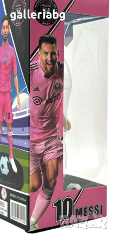 Фигура Меси с екип на Inter Miami – с кутия и стойка Messi, снимка 6 - Фигурки - 51261270