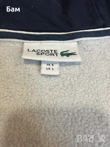 Оригинално мъжко горнище с качулка и цял цип Lacoste размер Л, снимка 9 - Суичъри - 53179235