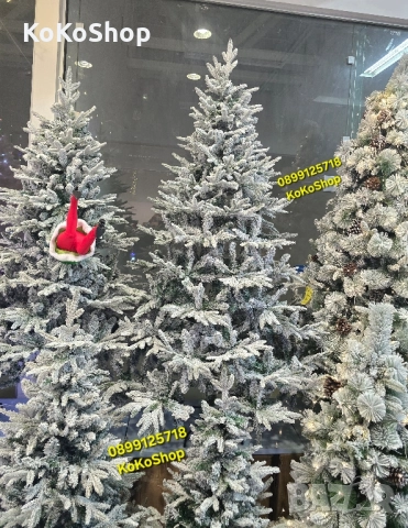 Луксозна заснежена коледна елха с 2D и 3D клони – реалистична елха, снимка 4 - Декорация за дома - 52077204