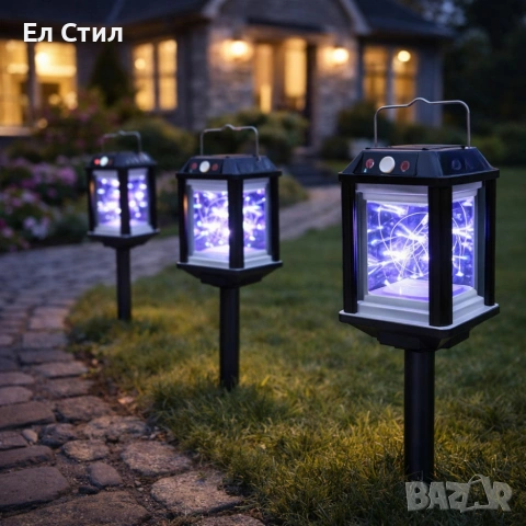 Градинска индукционна соларна лампа, снимка 4 - Соларни лампи - 53804434