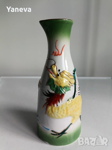 Порцеланов , китайски комплект за ракия с декорация от дракони. , снимка 5 - Декорация за дома - 53360445