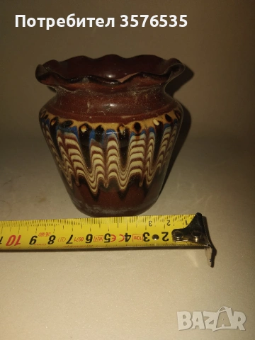 Лот 2 броя керамични саксии – битов стил (със забележка), снимка 6 - Саксии и кашпи - 53670986