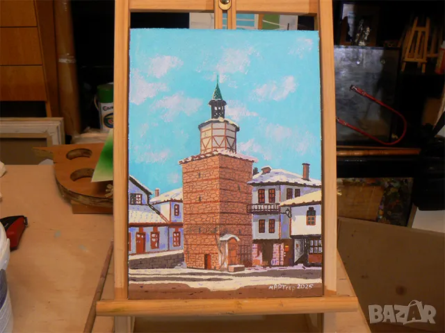 Трявна . Малка маслена картина .