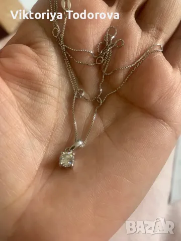 Ново колие с ест.диамант-0,50к-СУПЕР ОФЕРТА-НА ПОЛОВИН ЦЕНА-ДО КОЛЕДА, снимка 5 - Колиета, медальони, синджири - 48319718