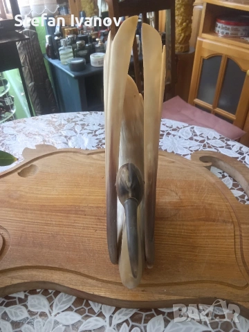 Лебед от рог, снимка 6 - Декорация за дома - 53795369