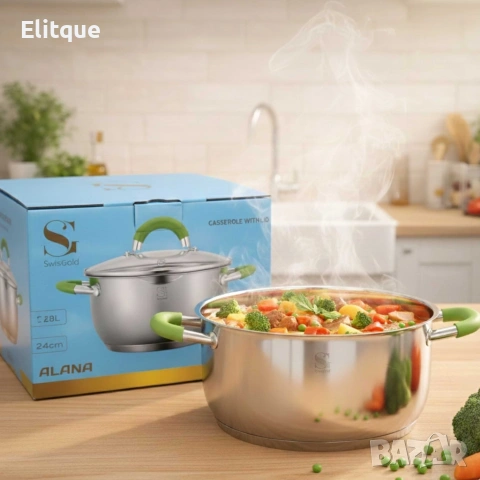 SwissGold Emmie Тенджера 2.0L с капак, SG-19032, снимка 2 - Съдове за готвене - 53057828