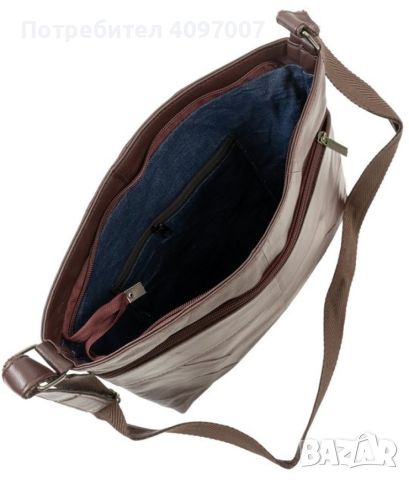Стилна дамска чанта от естествена к. с дълга дръжка за рамо 28/28см, снимка 2 - Чанти - 46391090