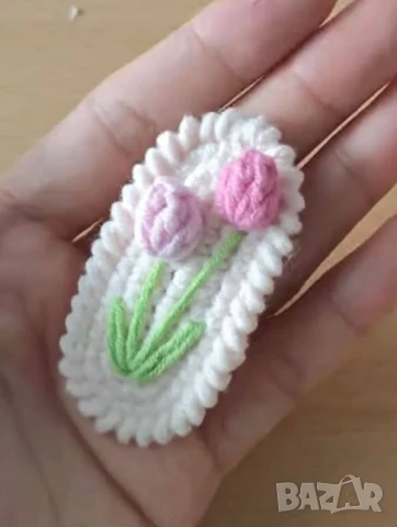 Плетено цвете  , снимка 6 - Аксесоари за коса - 51173493