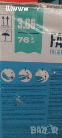 Надуваем басейн с помпа 3.66 - 76см, снимка 5 - Басейни и аксесоари - 50674622