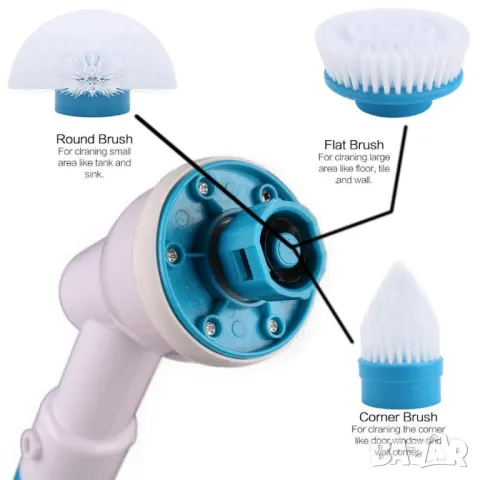 Електрическа четка за почистване на баня Spin scrubber, снимка 3 - Други - 50380978