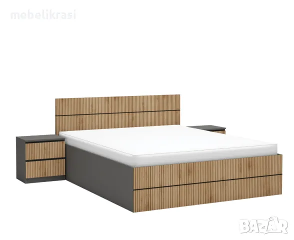 Спален Комплект Симона-графит/канела страта, снимка 8 - Спални и легла - 33448233