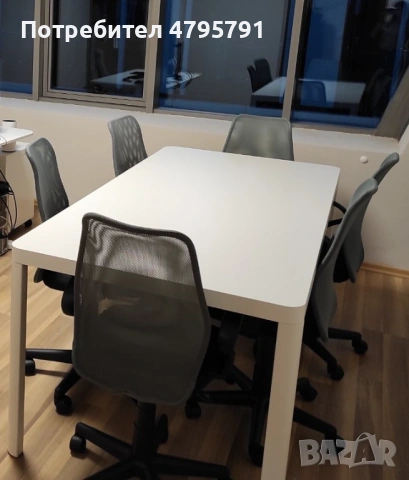 Бяла маса IKEA в комплект с 6 броя столове - добро състояние, снимка 2 - Маси - 54181516