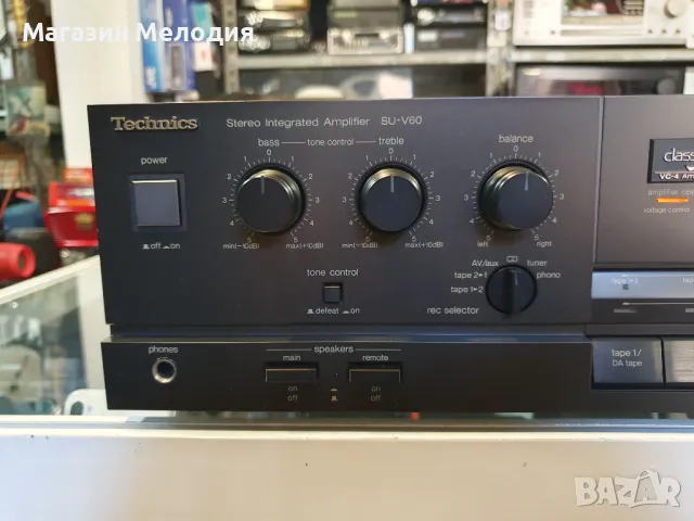 Усилвател Technics SU-V60 Две по 120 вата на 4 ома. Клас АА. В отлично техническо и визуално състоян, снимка 3 - Ресийвъри, усилватели, смесителни пултове - 47621232