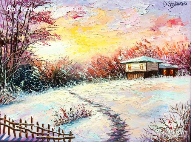 Снежен пейзаж - В покоя на залеза