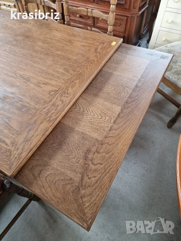 К-т Масивна Трапезна Разтегателна Маса и 4 броя Стола-внос от Германия!, снимка 5 - Маси - 53902418