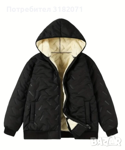 Мъжко зимно яке с качулка и топла подплата