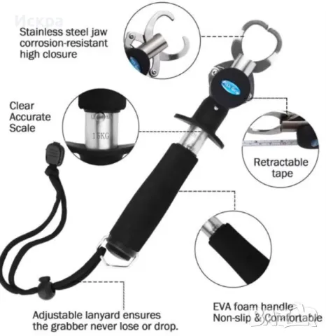 Рибарска щипка за хищници с кантар 15 kg., снимка 5 - Такъми - 46831651