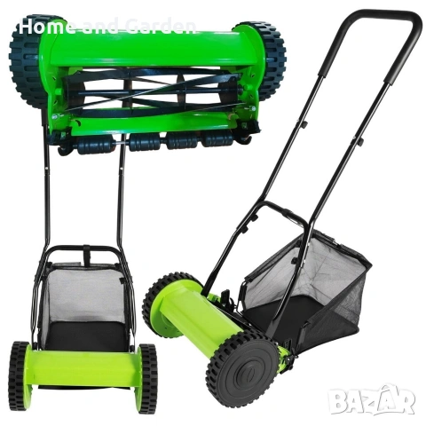 Ръчна косачка за трева с кош – 40 см, 5 остриета, снимка 11 - Градинска техника - 53934758