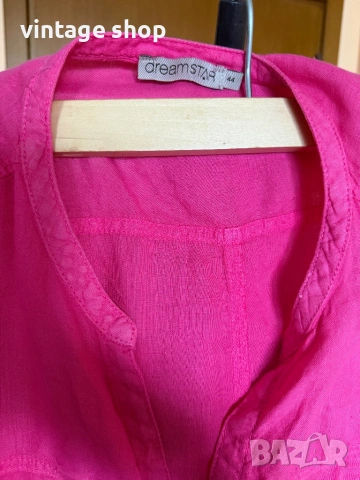 Ленена туника цвят циклама, размер L/XL, снимка 6 - Туники - 54100209