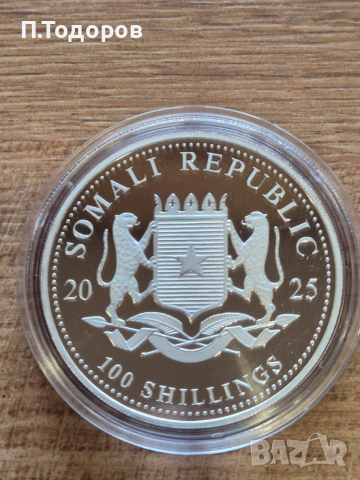 Сребро 1 oz Слон 2025 - Сомалия, снимка 4 - Нумизматика и бонистика - 53606612