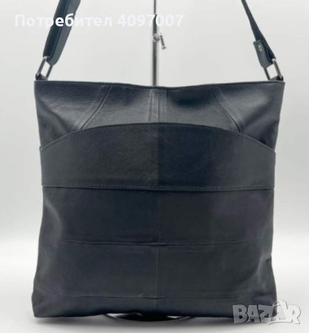 Стилна дамска чанта от естествена к. с дълга дръжка за рамо 28/28см, снимка 5 - Чанти - 46391090