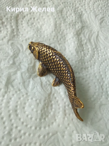 Бронзова фигурка на шаран 45015, снимка 3 - Колекции - 54173196