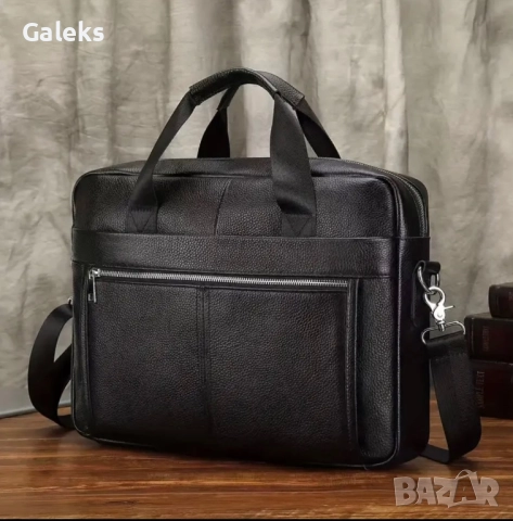 Кафява Елегантна и Дизайнерска бизнес чанта SCHLATUM* (куфарче за лаптоп 15”)