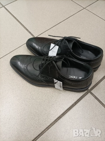 Черни дамски обувки Next, естествена кожа, снимка 4 - Дамски ежедневни обувки - 52287069