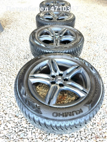 Джанти 17ки, 5х112, центр. отвор66.6, 7.5J, с гуми 235/55, снимка 2 - Гуми и джанти - 53750449