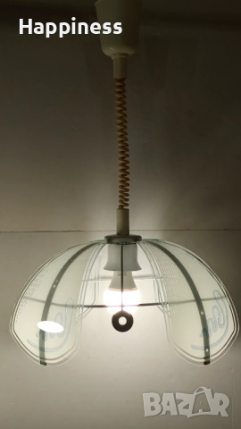 Абажур (Полилей) метален с 4 стъкла, снимка 5 - Лампи за таван - 52866174