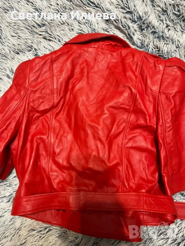 Дамско кожено яке с къс ръкав, снимка 5 - Якета - 53184301