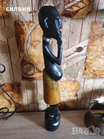 дървена статуетка , снимка 3 - Статуетки - 54080050