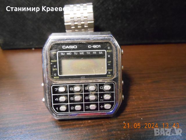 CASIO C-801 Calculator Watch - Vintage 80 for repair, снимка 1 - Други ценни предмети - 46090459