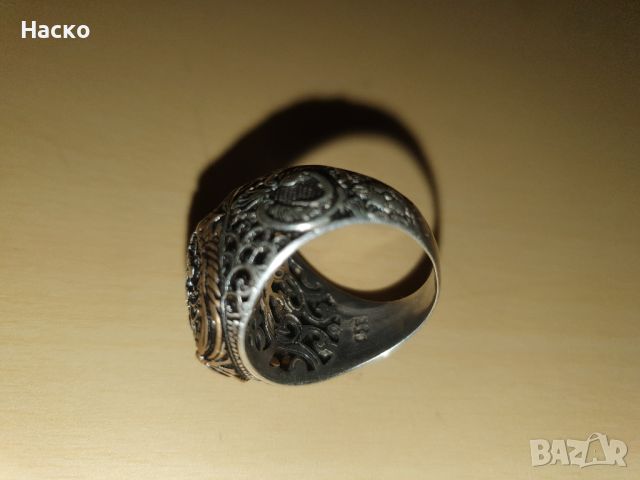 Османски военен Сребърен пръстен 925, снимка 9 - Антикварни и старинни предмети - 45845524