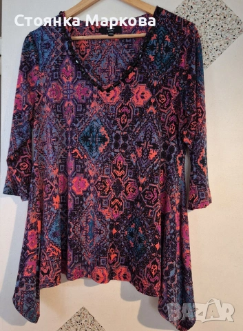 Пролетна блузка-туника, снимка 6 - Блузи с дълъг ръкав и пуловери - 53896564