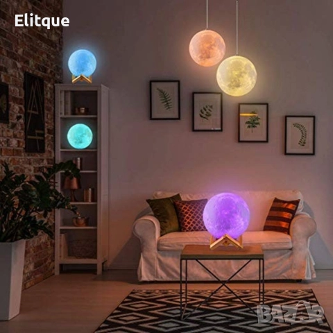 LED 3D лампа-луна с дистанционно управление TV848, снимка 12 - Лед осветление - 52863879