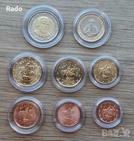 Лот отНови /UNC/ Монети България 1,2лв 50,20,10,5,2,1ст И Евро Монети 1,2€ 50,20,10,5,2,1 Цента., снимка 5 - Нумизматика и бонистика - 53637374