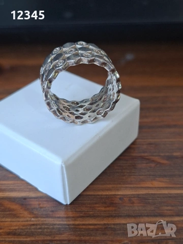 Модерна сребърна халка с цирконий , снимка 3 - Пръстени - 54125251