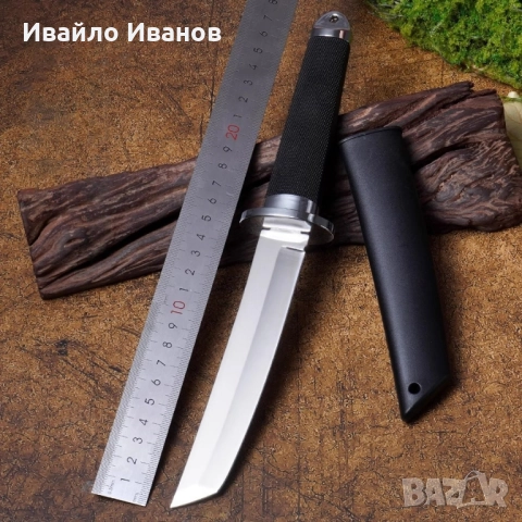 тактически нож тип танто с черна кания, снимка 4 - Прибори за хранене, готвене и сервиране - 52380599
